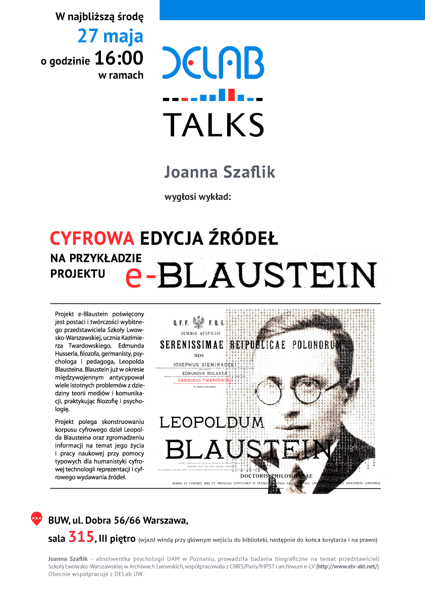 Plakat do projektu e-Blaustein