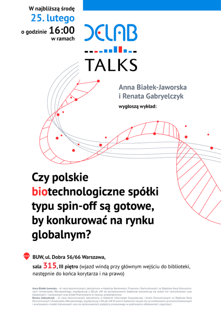 DELabTALKS: Białek-Jaworska & Gabryelczyk „Czy polskie spółki typu spin-off są gotowe, by konkurować na rynku globalnym?”