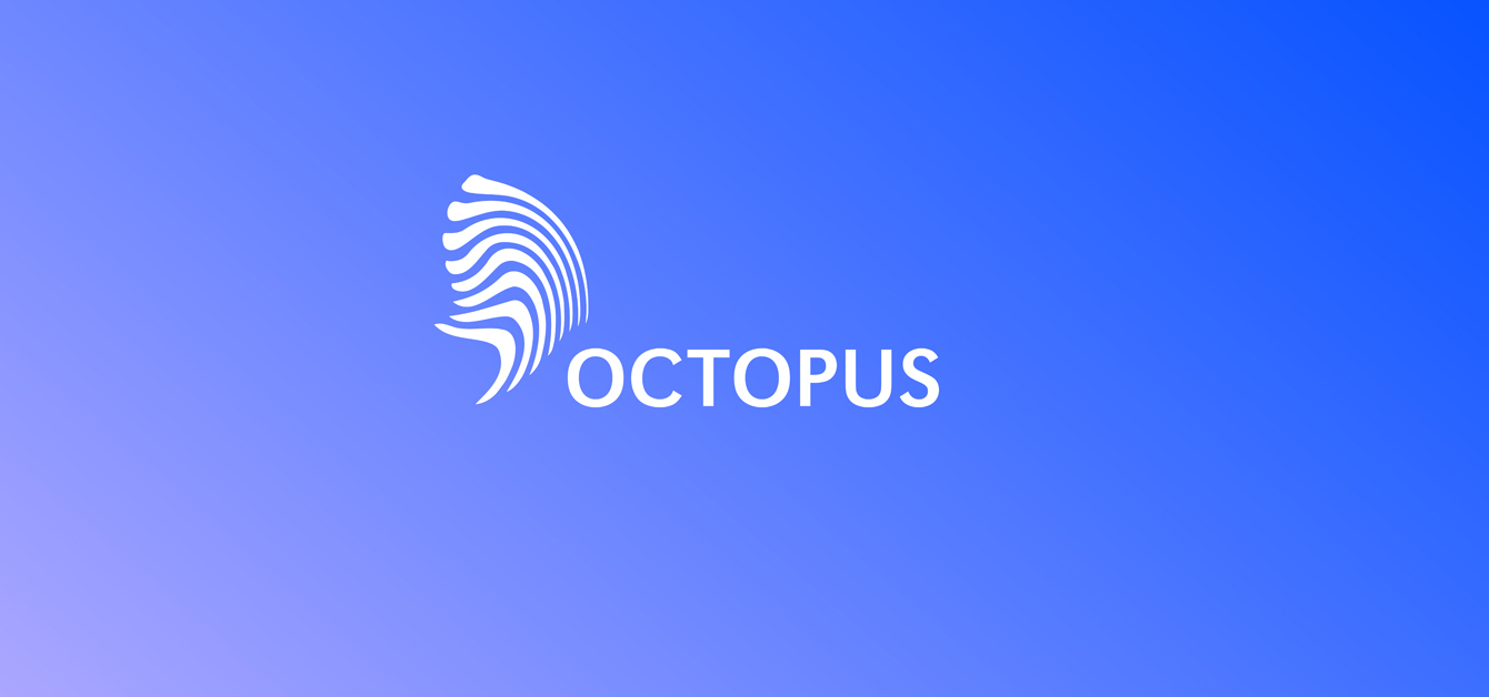 Logotyp OCTOPUS na błękitnym tle